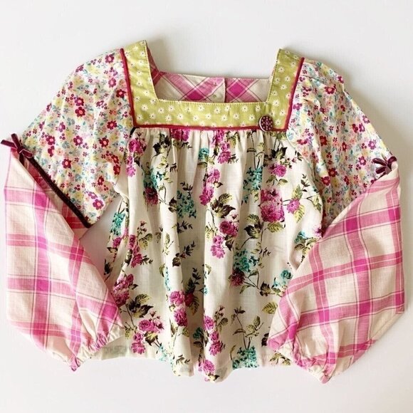 NWT Matilda Jane Girl Art School Mixed-Print Peasant Top 2T 8 years 10 years - Picture 2 of 12